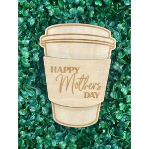 NEW BRANDT FAMILY CREATIONS mother’s day coffee cup wooden gift card holder in b